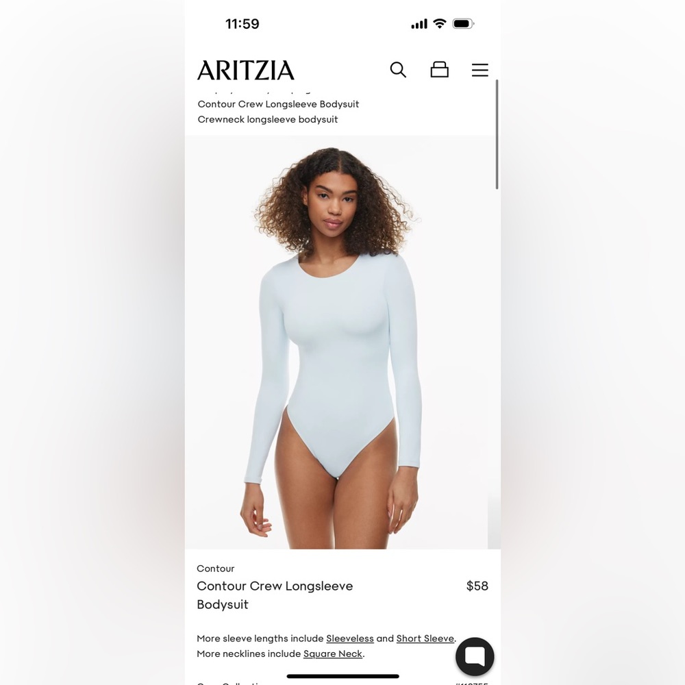 Aritzia size small long sleeve bodysuit